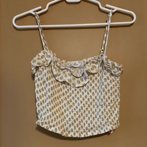 Pink Rose Cream Floral Camisole